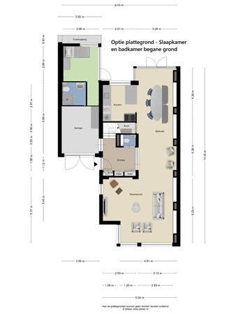 Floorplan - Kerkewijk 126B, 3904 JH Veenendaal